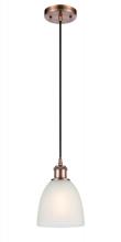  516-1P-AC-G381-LED - Castile - 1 Light - 6 inch - Antique Copper - Cord hung - Mini Pendant