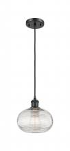  516-1P-BK-G555-8CL - Ithaca - 1 Light - 8 inch - Matte Black - Cord hung - Mini Pendant