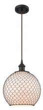 Innovations Lighting 516-1P-OB-G121-10CBK-LED - Farmhouse Chicken Wire - 1 Light - 10 inch - Oil Rubbed Bronze - Cord hung - Mini Pendant