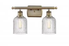  516-2W-AB-G559-5CL - Bridal Veil - 2 Light - 15 inch - Antique Brass - Bath Vanity Light