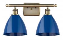  516-2W-AB-MBD-75-BL - Plymouth - 2 Light - 18 inch - Antique Brass - Bath Vanity Light