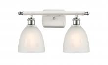  516-2W-WPC-G381 - Castile - 2 Light - 16 inch - White Polished Chrome - Bath Vanity Light