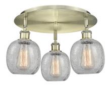  516-3C-AB-G105 - Belfast - 3 Light - 18 inch - Antique Brass - Flush Mount