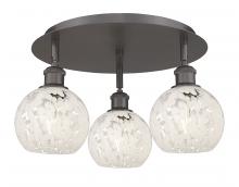  516-3C-OB-G1216-6WM - White Mouchette - 3 Light - 18 inch - Oil Rubbed Bronze - Flush Mount