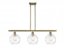  516-3I-AB-G1215-8-LED - Athens Water Glass - 3 Light - 36 inch - Antique Brass - Cord hung - Island Light