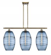  516-3I-AB-G557-10BL - Vaz - 3 Light - 37 inch - Antique Brass - Cord hung - Island Light