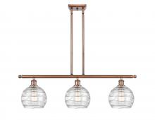  516-3I-AC-G1213-8-LED - Athens Deco Swirl - 3 Light - 36 inch - Antique Copper - Cord hung - Island Light