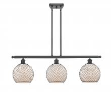 Innovations Lighting 516-3I-BK-G121-8CBK-LED - Farmhouse Chicken Wire - 3 Light - 36 inch - Matte Black - Cord hung - Island Light