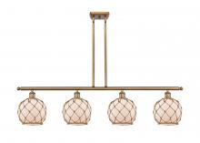 Innovations Lighting 516-4I-BB-G121-8RB-LED - Farmhouse Rope - 4 Light - 48 inch - Brushed Brass - Cord hung - Island Light