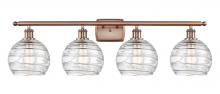  516-4W-AC-G1213-8 - Athens Deco Swirl - 4 Light - 38 inch - Antique Copper - Bath Vanity Light