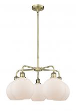  516-5CR-AB-G121-8 - Athens - 5 Light - 26 inch - Antique Brass - Chandelier