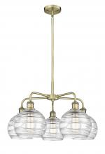  516-5CR-AB-G1213-8 - Athens Deco Swirl - 5 Light - 26 inch - Antique Brass - Chandelier