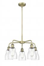  516-5CR-AB-G394 - Ellery - 5 Light - 23 inch - Antique Brass - Chandelier