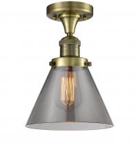  517-1CH-AB-G43-LED - Cone - 1 Light - 8 inch - Antique Brass - Semi-Flush Mount