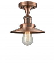  517-1CH-AC-M3-LED - Railroad - 1 Light - 7 inch - Antique Copper - Semi-Flush Mount