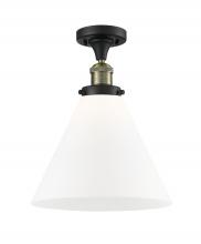  517-1CH-BAB-G41-L-LED - Cone - 1 Light - 12 inch - Black Antique Brass - Semi-Flush Mount