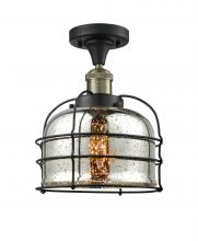  517-1CH-BAB-G78-CE-LED - Bell Cage - 1 Light - 8 inch - Black Antique Brass - Semi-Flush Mount