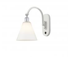 Innovations Lighting 518-1W-WPC-GBC-81-LED - Berkshire - 1 Light - 8 inch - White Polished Chrome - Sconce