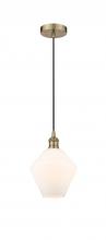  616-1P-AB-G651-8-LED - Cindyrella - 1 Light - 8 inch - Antique Brass - Cord hung - Mini Pendant