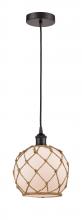 Innovations Lighting 616-1P-OB-G121-8RB-LED - Farmhouse Rope - 1 Light - 8 inch - Oil Rubbed Bronze - Cord hung - Mini Pendant