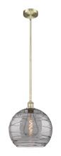  616-1S-AB-G1213-14SM - Athens Deco Swirl - 1 Light - 14 inch - Antique Brass - Cord hung - Pendant