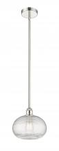  616-1S-PN-G555-10CL - Ithaca - 1 Light - 10 inch - Polished Nickel - Cord hung - Mini Pendant