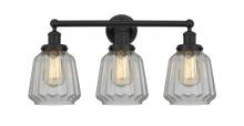  616-3W-BK-G142 - Chatham - 3 Light - 25 inch - Matte Black - Bath Vanity Light