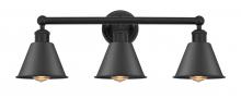  616-3W-BK-M8-BK - Smithfield - 3 Light - 25 inch - Matte Black - Bath Vanity Light