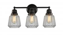  623-3W-BK-G142 - Chatham - 3 Light - 22 inch - Matte Black - Bath Vanity Light