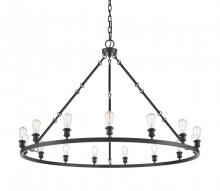  860-BK - Saloon - 20 Light - 60 inch - Matte Black - Chain Hung - Chandelier