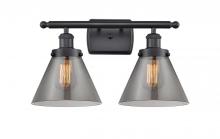  916-2W-BK-G43 - Cone - 2 Light - 18 inch - Matte Black - Bath Vanity Light