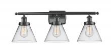  916-3W-BK-G42 - Cone - 3 Light - 28 inch - Matte Black - Bath Vanity Light