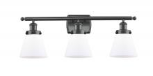  916-3W-BK-G61 - Cone - 3 Light - 26 inch - Matte Black - Bath Vanity Light