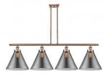  916-4I-AC-G43-L-LED - Cone - 4 Light - 48 inch - Antique Copper - Stem Hung - Island Light