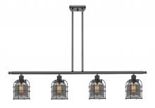  916-4I-BK-G53-CE-LED - Bell Cage - 4 Light - 48 inch - Matte Black - Stem Hung - Island Light