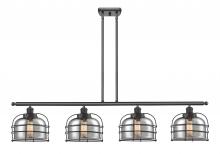  916-4I-BK-G73-CE-LED - Bell Cage - 4 Light - 48 inch - Matte Black - Stem Hung - Island Light