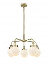  916-5CR-AB-G201-6 - Beacon - 5 Light - 25 inch - Antique Brass - Chandelier