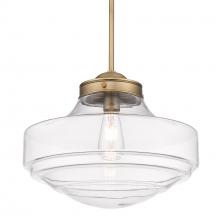  0508-L MBS-CLR - Ingalls Large Pendant in Modern Brass and Clear Glass Shade