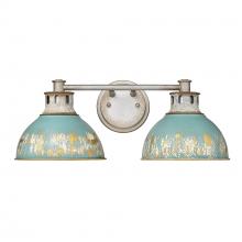  0865-BA2 AGV-TEAL - Kinsley 2 Light Bath Vanity in Aged Galvanized Steel with Antique Teal Shade