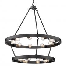  1019-96 BLK - Castile 2 Tier - 15 Light Chandelier (Top 9, Bottom 6)