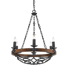  1821-6 BI - Madera 6-Light Chandelier in Black Iron