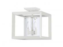  2073-SF12 NWT-CLR - Smyth 3-Light Semi-Flush in Natural White with Clear Glass