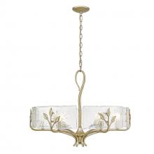  3160-6 WG-HWG - Calla WG 6 Light Chandelier in White Gold with Hammered Water Glass Shade