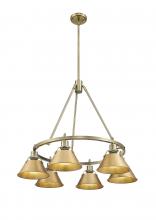  3306-6 AB-BCB - Orwell AB 6 Light Chandelier in Aged Brass with Brushed Champagne Bronze shades