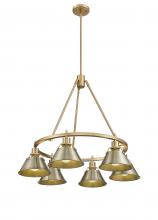  3306-6 BCB-AB - Orwell BCB 6 Light Chandelier in Brushed Champagne Bronze with Aged Brass shades