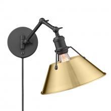  3306-A1W BLK-BCB - Orwell BLK 1 Light Articulating Wall Sconce in Matte Black with Brushed Champagne Bronze shade