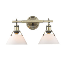  3306-BA2 AB-OP - <p>Orwell AB 2 Light Bath Vanity in Aged Brass with Opal Glass Shades</p>