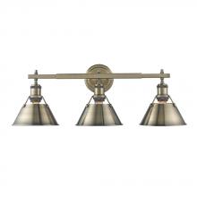  3306-BA3 AB-AB - Orwell AB 3 Light Bath Vanity in Aged Brass with Aged Brass shades