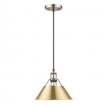  3306-M AB-BCB - Orwell AB Medium Pendant - 10" in Aged Brass with Brushed Champagne Bronze shade