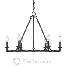  5926-6 ABZ - Smithsonian Saxon 6 Light Chandelier in Aged Bronze